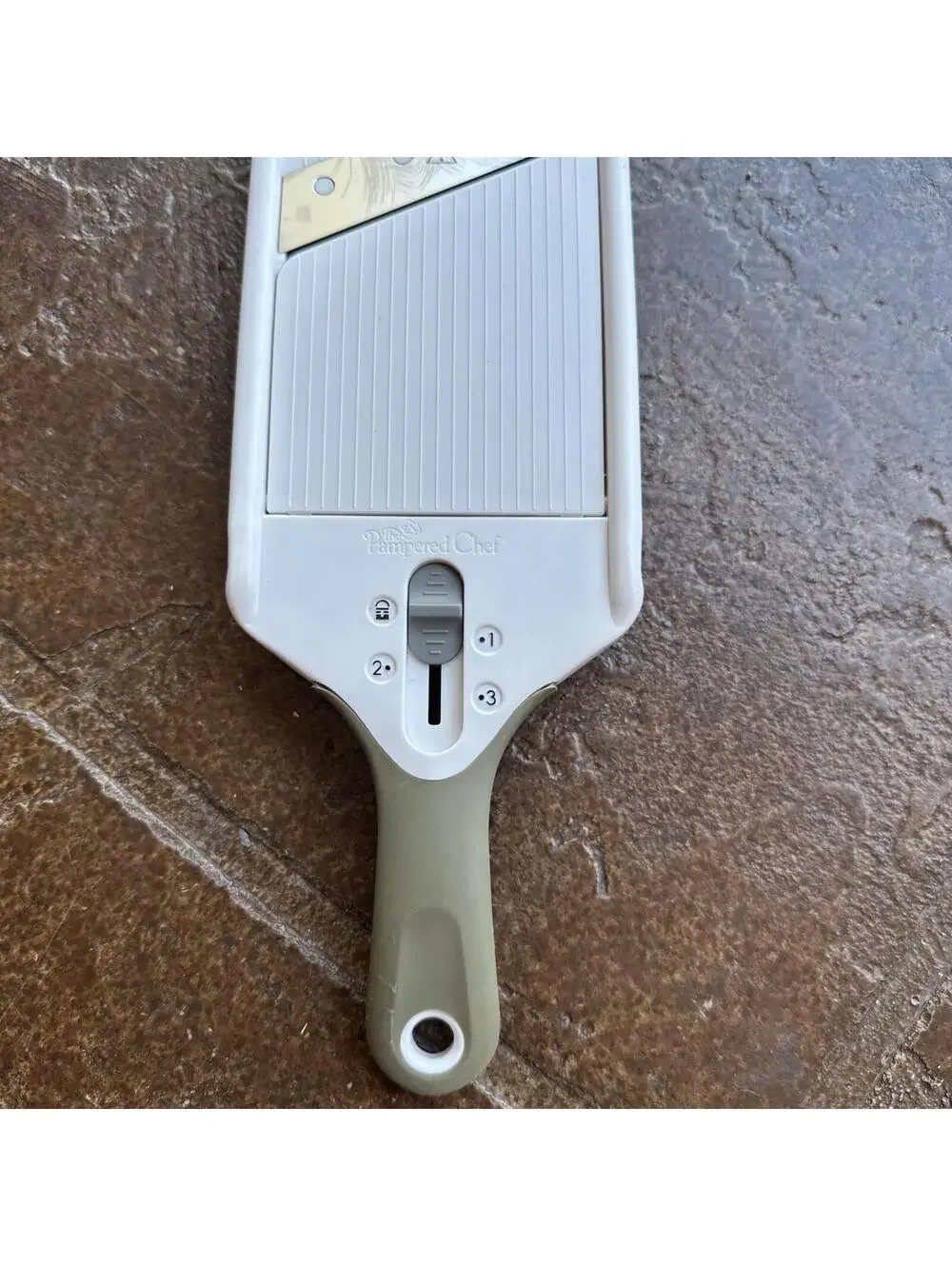 Pampered Chef Simple Slicer Mandolin Slicer  #1099 w/ Food Holder